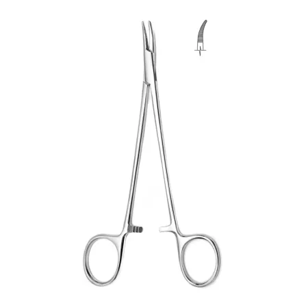 Зажим кровоостанавливающий Москит изогнутый по плоскости детский 165 мм Hilbro 14.0081.17