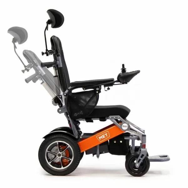 Кресло-коляска с электроприводом MET COMPACT PLUS, артикул 24048, ширина сиденья 45 см, колеса пневм