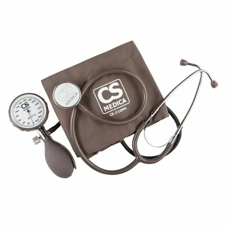 Тонометр механический на плечо CS Medica CS-109 Pro в комплекте фонендокоп, 3 манжеты (17–24 см, 22–38 см, 34–50 см) и сумка-укладка