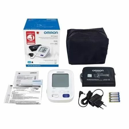 Тонометр автоматический на плечо OMRON M3 Expert с манжетой 22-42 см и адаптером (HEM-7154-ALRU) Тонометр автоматический на плечо OMRON M3 Expert с манжетой 22-42 см и адаптером (HEM-7154-ALRU)