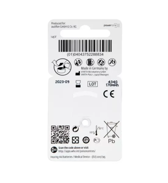 Батарейка для слуховых аппаратов Audifon тип 312 (6 шт, блистер) Батарейка для слуховых аппаратов Audifon тип 312 (6 шт, блистер)