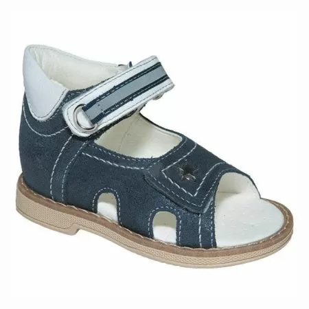 Сандалии ортопедические детские TWIKI TW-131-3 кожаные с открытым носком темно-синие