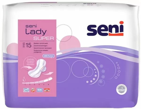 Прокладки урологические Сени Леди Супер №15 Прокладки урологические Сени Леди Супер №15