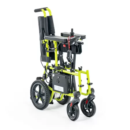 Кресло-коляска с электроприводом MET Compact 15, артикул 20005, суперлегкая, складная, с пультом ДУ для сопровождающих лиц