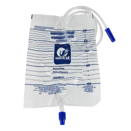 Мочеприемник прикроватный INEKTA 2000 мл с прямым краном, стерильный