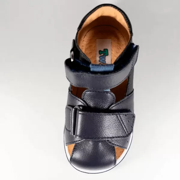 Сандалии ортопедические детские TWIKI TW-234-2 кожаные с закрытым носом цвет синий комбинированный 