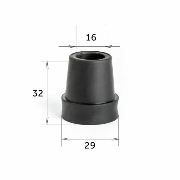 Насадка для трости Barry Viva 16/BL, 16мм, черная