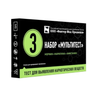 Набор тест-полосок для выявления наркотиков и их метаболитов в моче Мультитест кассета М6 на 3 вида наркотиков