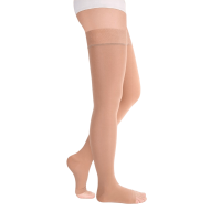 Чулки компрессионные SAVOY by Idealista SV-393W унисекс 1 класс компрессии с открытым носком и гладкой резинкой на широкое бедро цвет карамель