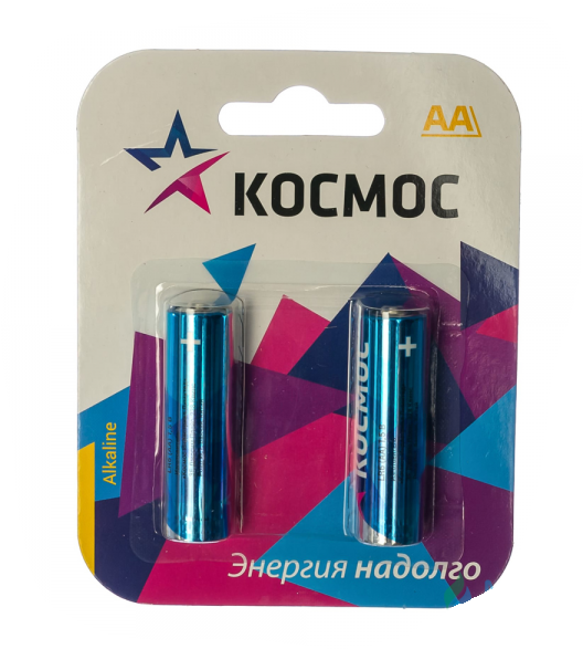 Батарейки пальчиковые Космос LR06 (АА) (2 шт в уп.)