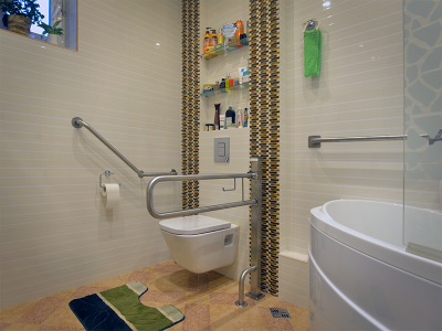 Поручень для инвалидов откидной, отдельно стоящий с бумагодержателем ПО-06.03.915.100.970.Н