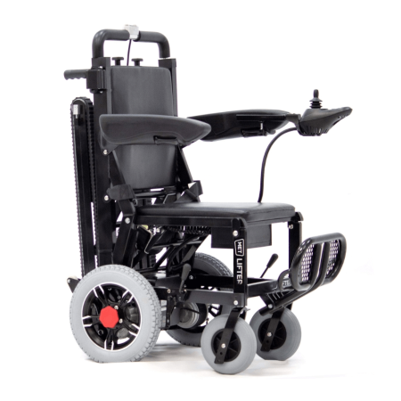 Кресло-коляска с электроприводом и лестничным подъемником MET LIFTER 2, артикул 21095, ширина сиденья 41 см, колеса пневматические