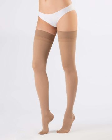 Чулки компрессионные OFA BAMBERG Classic унисекс 1 класс компрессии с закрытым носком и гладкой резинкой цвет бежевый 