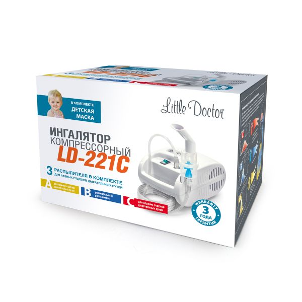 Ингалятор компрессорный с тремя распылителями Little Doctor LD 221С Ингалятор компрессорный с тремя распылителями Little Doctor LD 221С