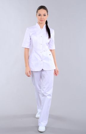 Блуза медицинская женская с коротким рукавом "Доктор Стиль" Сандра (белая) Блуза медицинская женская с коротким рукавом "Доктор Стиль" Сандра (белая)