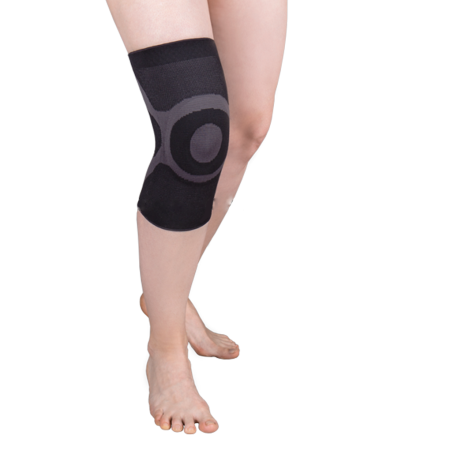 Бандаж на коленный сустав Тривес Т-8519, c силиконовым кольцом и пружинными ребрами жесткости, компрессионный 