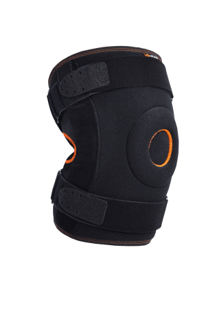 Бандаж на коленный сустав Orliman OPL480 с полицентрическими шарнирами, на полную ногу, черный 