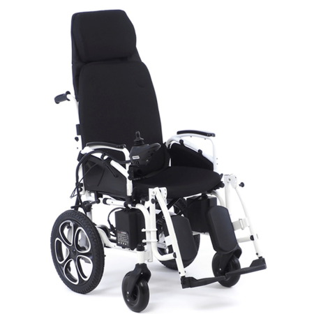 Кресло-коляска с электроприводом MET COMFORT 85 складная, с регулировкой угла наклона спинки и подножек