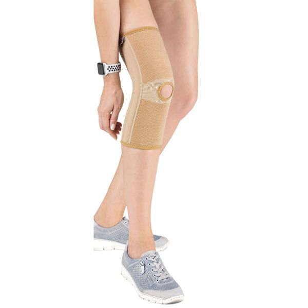 Бандаж на коленный сустав ORTO BKN-871 с пружинными ребрами жесткости, бежевый