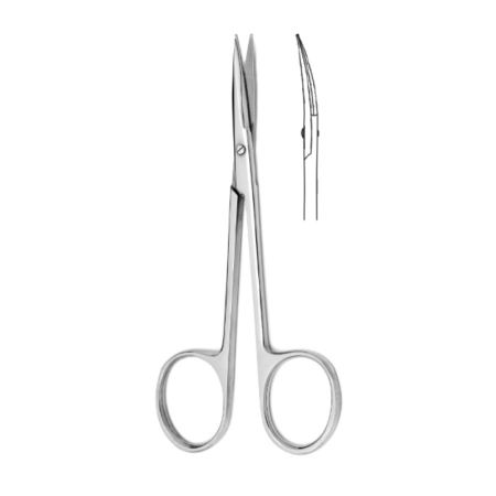 Ножницы глазные остроконечные изогнутые 113 мм Hilbro 10.0153.11