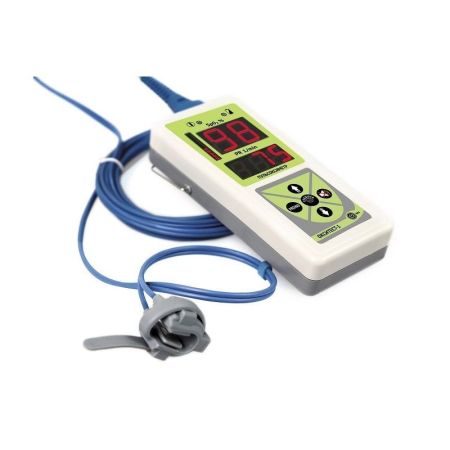 Пульсоксиметр портативный МЕДПЛАНТ Окситест-1 с сетевым адаптером и детским датчиком-манжетой, артикул 976