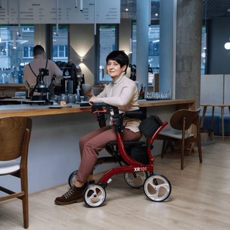 Ходунки-роллаторы ORTONICA XR101 с функцией трансформации в кресло-каталку, черные