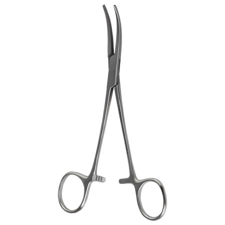 Зажим кровоостанавливающий зубчатый изогнутый №1 160мм З-53 J-17-052