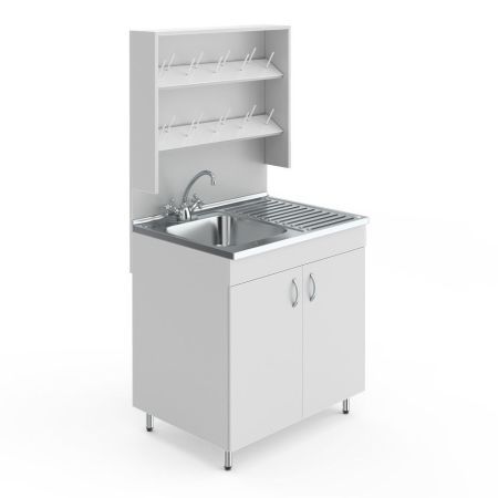 Стол лабораторный с мойкой и сушилкой НВ-800 МО (800×600×1650)