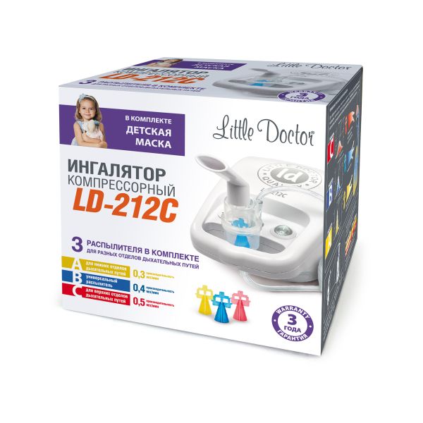 Ингалятор компрессорный с тремя распылителями Little Doctor LD 212С Ингалятор компрессорный с тремя распылителями Little Doctor LD 212С