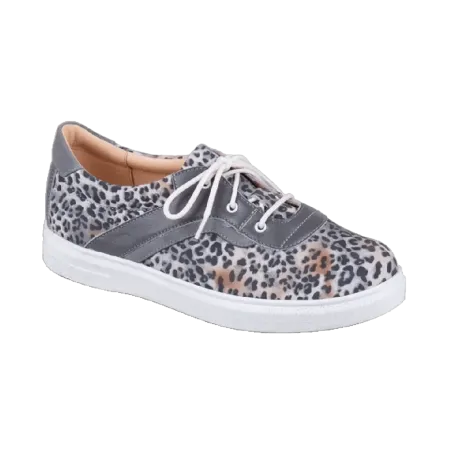 Туфли ортопедические женские DTD-300-10 кожаные цвет серый леопард