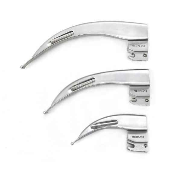 Ларингоскоп волоконно-оптический для экстренной медицины МЕДПЛАНТ ЛЭМ-02/ВО универсальный, 2 рукоятки, 4 клинка, артикул 833