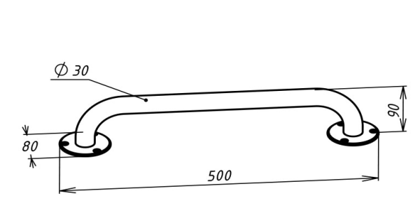 Поручень для инвалидов прямой ППР-09.01.500.Н Поручень для инвалидов прямой ППР-09.01.500.Н