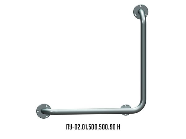 Поручень для инвалидов угловой Г-образный ПУ-02.01.500.500.90.Н Поручень для инвалидов угловой Г-образный ПУ-02.01.500.500.90.Н