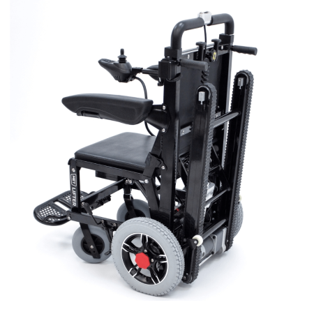 Кресло-коляска с электроприводом и лестничным подъемником MET LIFTER 2, артикул 21095, ширина сиденья 41 см, колеса пневматические