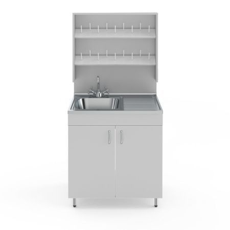 Стол лабораторный с мойкой и сушилкой НВ-800 МО (800×600×1650)