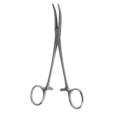 Зажим кровоостанавливающий Москит изогнутый по плоскости 150 мм Surgicon J-17-058