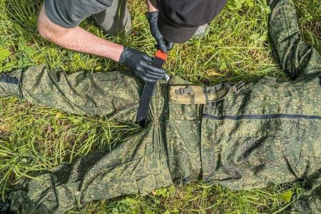 Жгут-турникет крoвooстaнaвливaющий МЕДПЛАНТ ЖК-01 с лентой для фиксации времени, вид сложения 2, артикул 1747