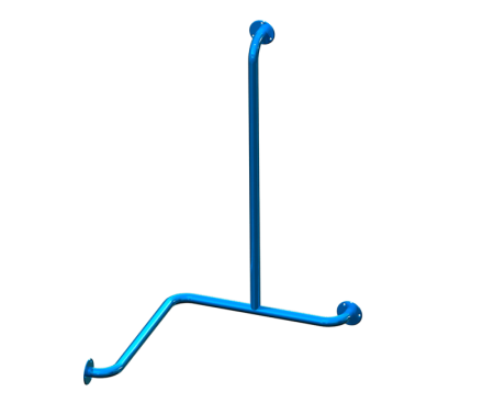 Поручень для инвалидов для ванны трехопорный правый ПВ-10.04.640.640.980