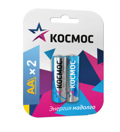 Батарейки пальчиковые Космос LR06 (АА) (2 шт в уп.)