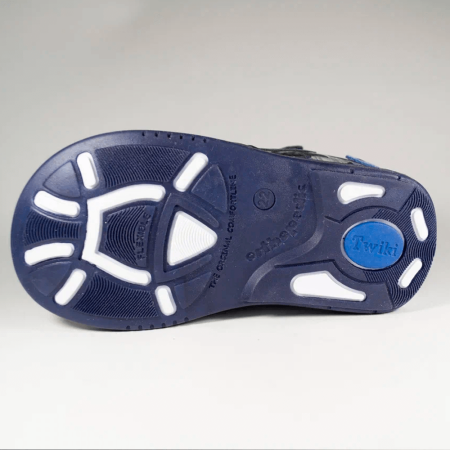 Сандалии ортопедические детские TWIKI TW-234-2 кожаные с закрытым носом цвет синий комбинированный 