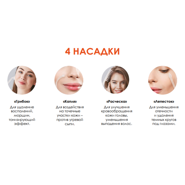 Аппарат для дарсонвализации Ergopower ER-804 с 4 насадками  Аппарат для дарсонвализации Ergopower ER-804 с 4 насадками