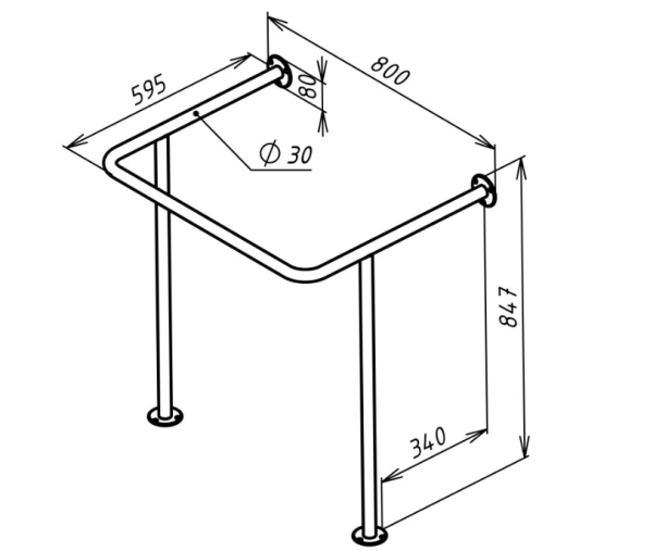 Поручень для инвалидов для раковины верхний с доп. опорой на пол ПР-05.01.800.595.847.Н Поручень для инвалидов для раковины верхний с доп. опорой на пол ПР-05.01.800.595.847.Н