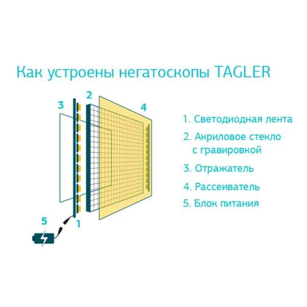 Негатоскоп TAGLER НСД-2 2-кадровый светодиодный