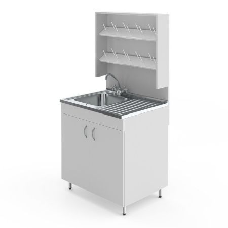 Стол лабораторный с мойкой и сушилкой НВ-800 МО (800×600×1650)