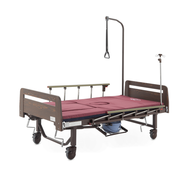 Кровать механическая MED-MOS YG-5 ЛДСП венге с туалетом и функцией переворота Кровать механическая MED-MOS YG-5 ЛДСП венге с туалетом и функцией переворота