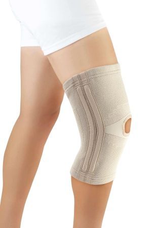 Бандаж на коленный сустав Orliman TN-211 эластичный с боковыми вставками, бежевый 